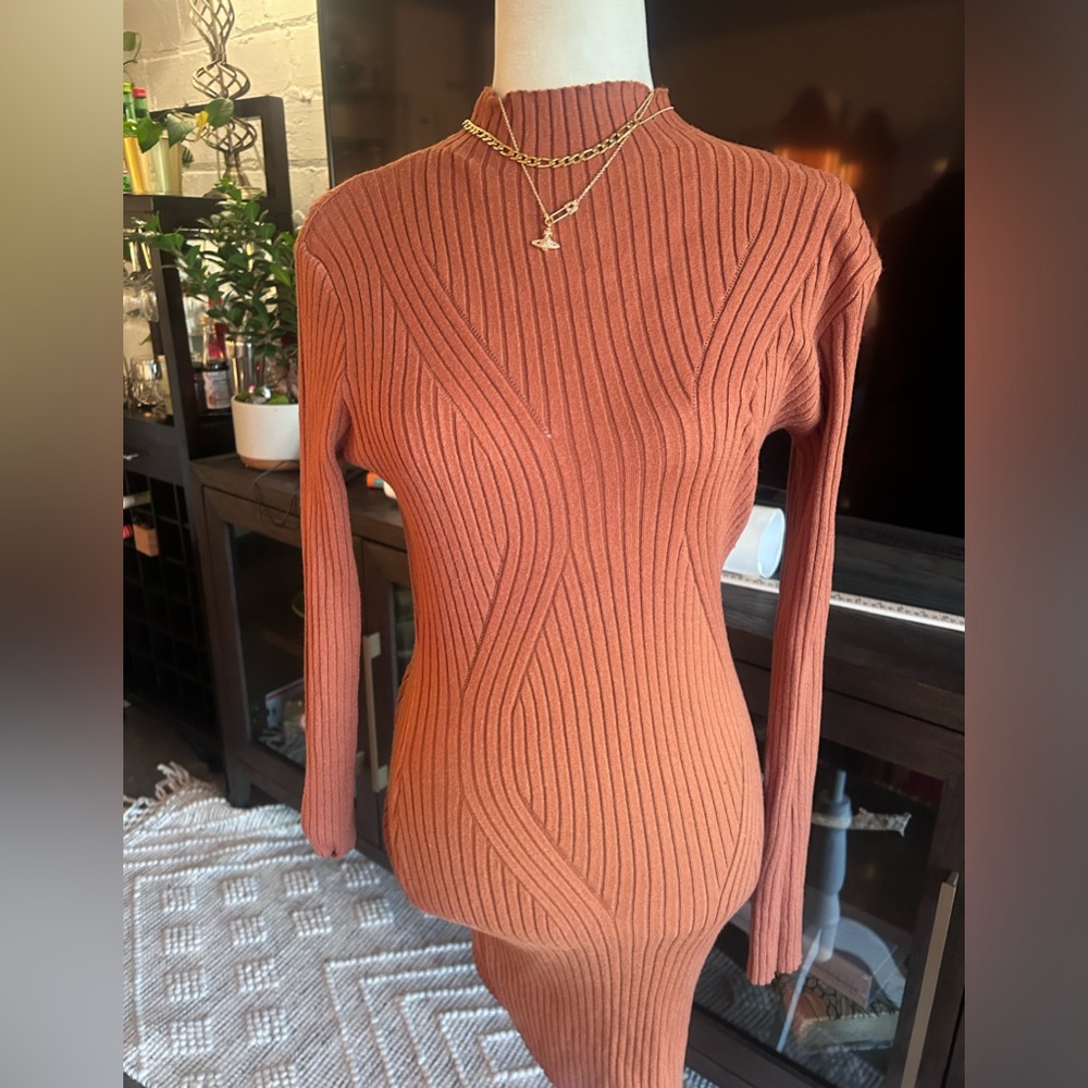 Lulus Ribbed Mini Dress - Picture 3 of 5